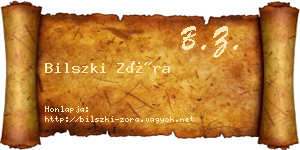 Bilszki Zóra névjegykártya
